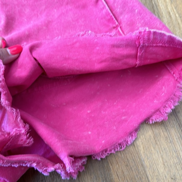 New In | Women’s pink, high waisted, thick banded shorts - Picture 3 of 16